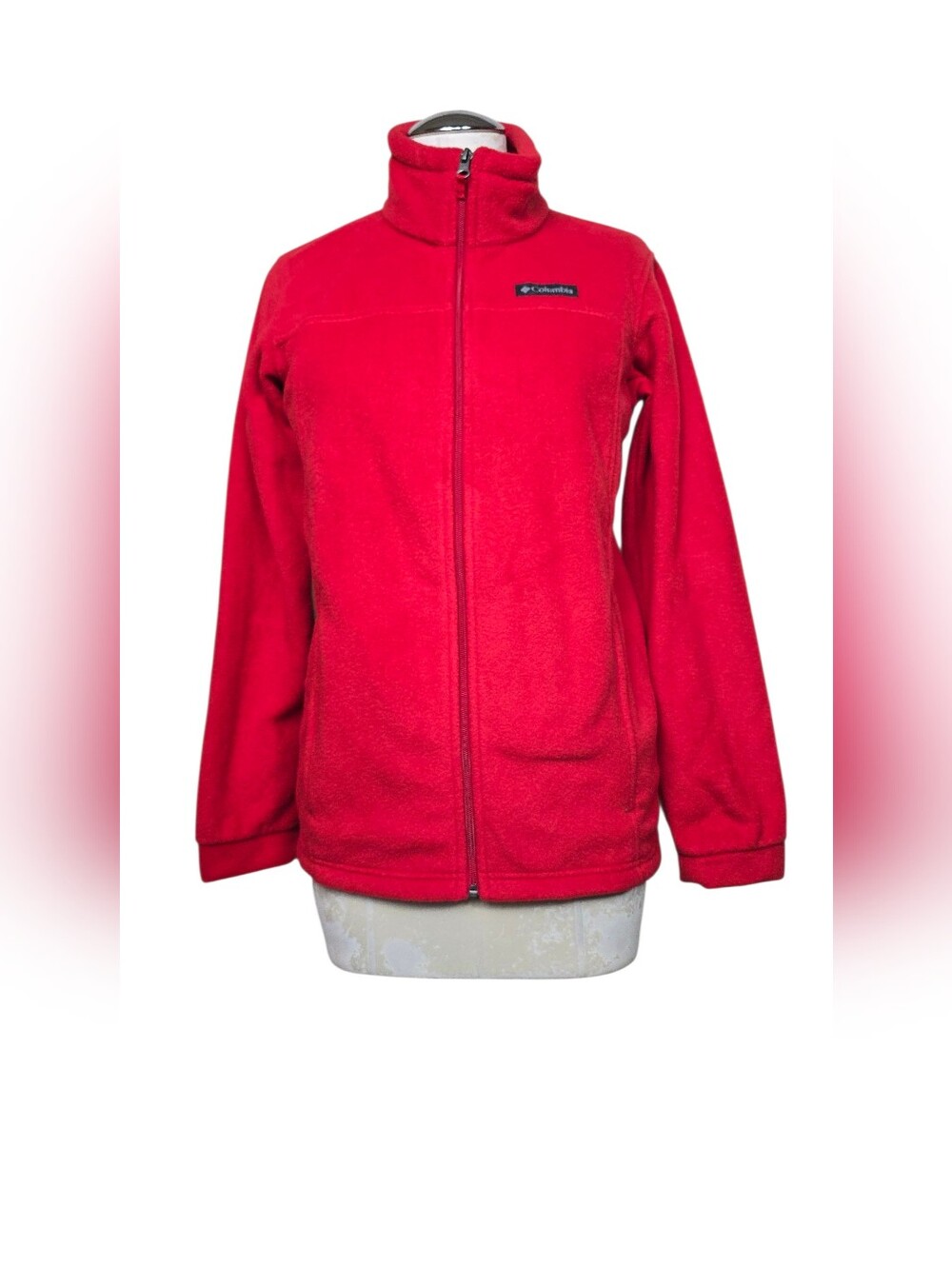 Columbia Red Fleece Full Zip Jacket Girls L 14-16